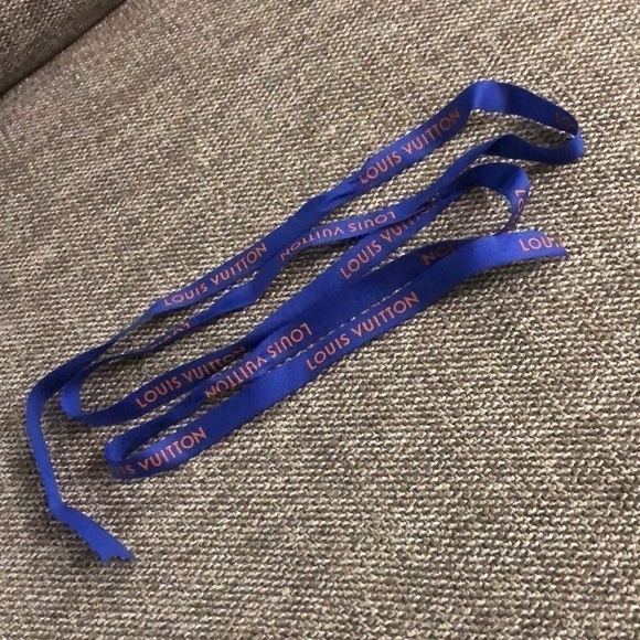 Louis Vuitton Logo Blue Authentic Ribbon New - Picture 1 of 7